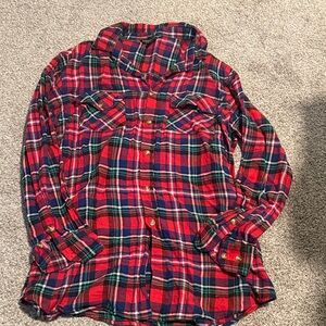 Vibrant Plaid Button-Up Shirt